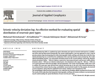 Seismic velocity deviation log: An effective method for evaluating spatial distribution of reservoir pore types