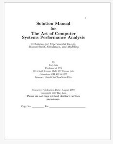 دانلود حل المسائل کتاب هنر تحلیل کارایی سیستم های کامپیوتری راج جین