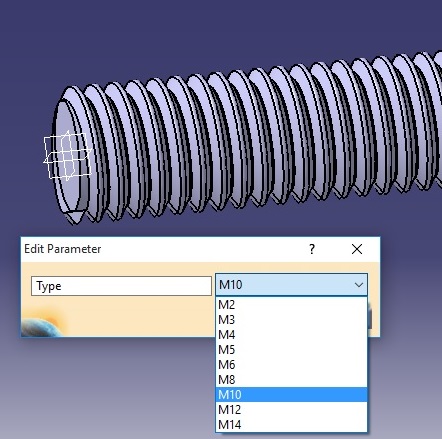 طراحی پارامتریک پیچ با گام های مختلف در نرم افزار CATIA
