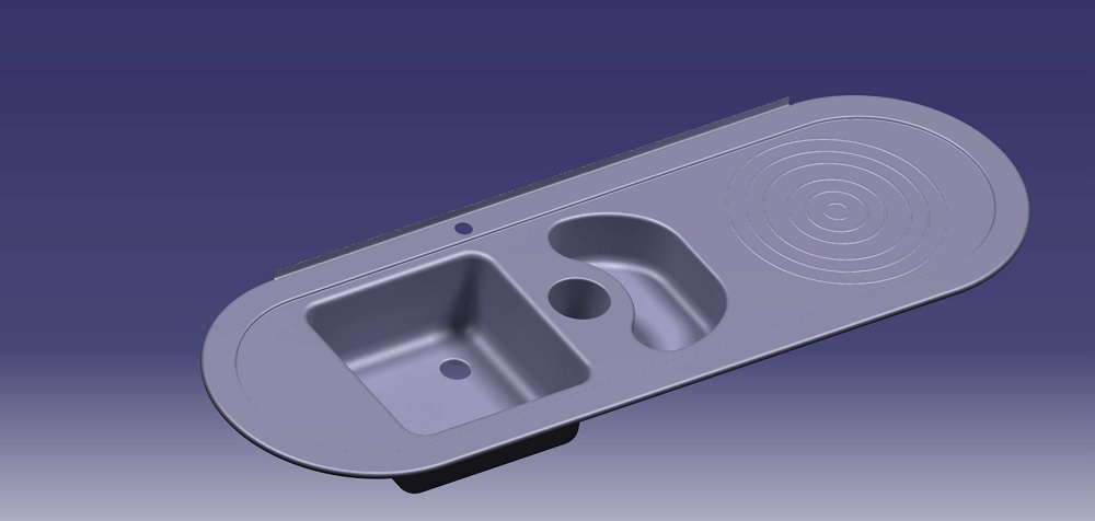 طراحی سه بعدی سینک ظرفشویی در محیط sheet metal design CATIA