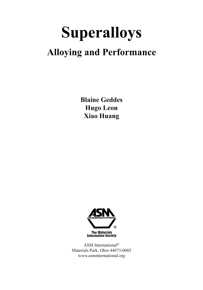 Superalloys Alloying and Performance