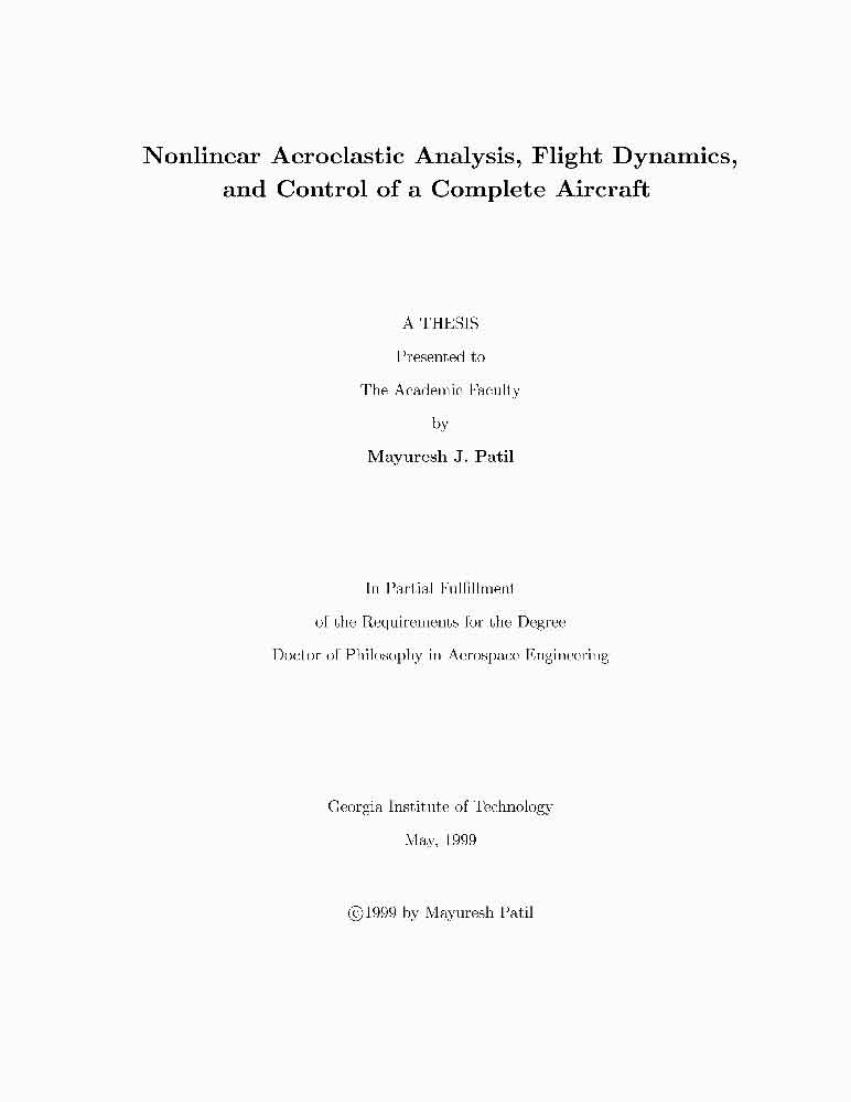 Nonlinear Aeroelastic Analysis