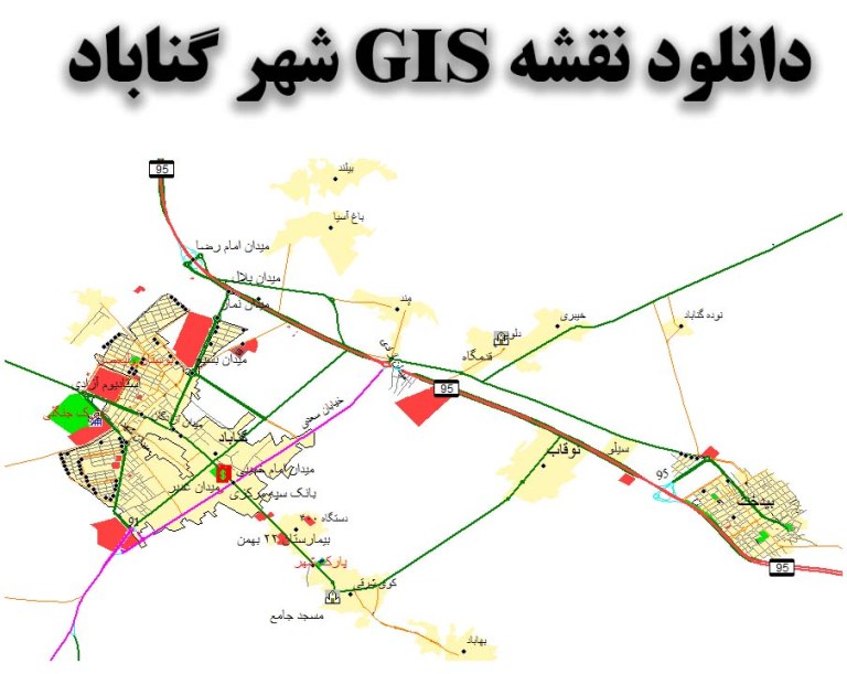 دانلود نقشه GIS شهر گناباد