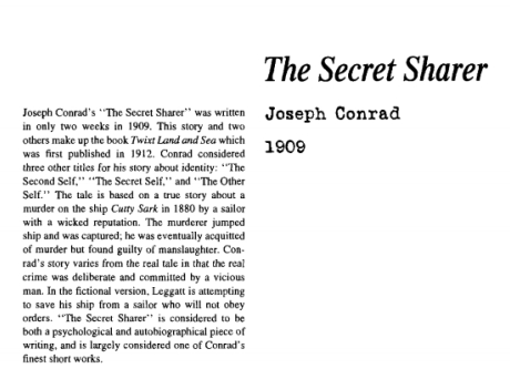 نقد داستان کوتاه The Secret Sharer by Joseph Conrad