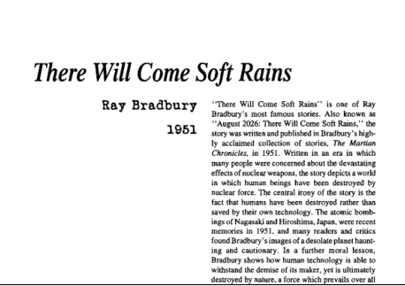 نقد داستان کوتاه There Will Come Soft Rains by Ray Bradbury