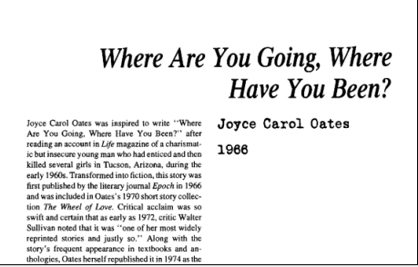 نقد داستان کوتاه Where Are You Going, Where Have You Been? by Joyce Carol Oates
