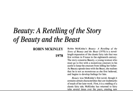 نقد رمان Beauty: A Retelling of the Story of Beauty and the Beast by Robin McKinley