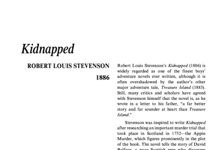 نقد رمان آدم‌ ربايى‌ اثر رابرت لویی استیونسن Kidnapped by Robert Louis Stevenson