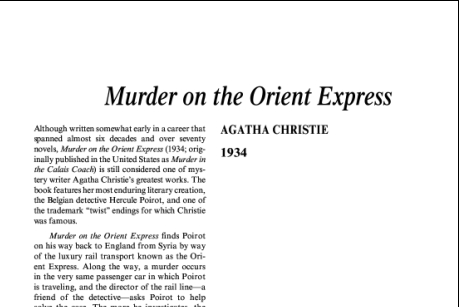 نقد رمان قتل در قطار سریع‌السیر شرق اثر آگاتا کریستی Murder on the Orient Express by Agatha Christie