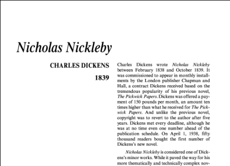 نقد رمان نیکلاس نیکلبی اثر چارلز دیکنز Nicholas Nickleby by Charles Dickens