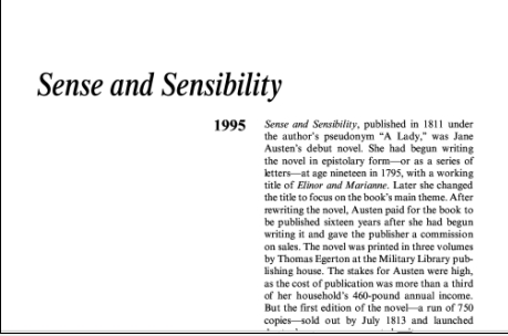 نقد رمان عقل و احساس اثر جین آستین Sense and Sensibility by Jane Austen