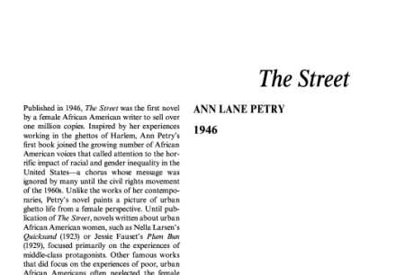 نقد رمان خیابان اثر آن پتری The Street by Ann Petry