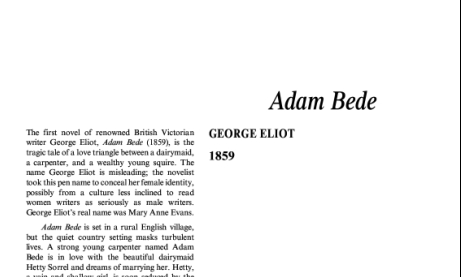 نقد رمان Adam Bede by George Eliot