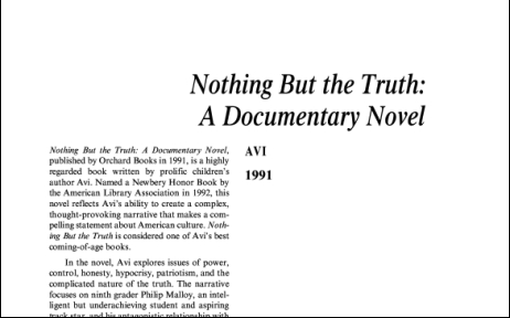 نقد رمان Nothing But the Truth by Avi (Edward Irving Wortis )