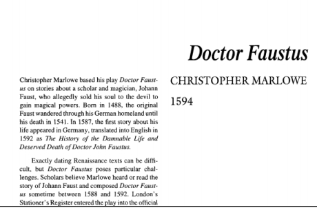 نقد نمایشنامه Doctor Faustus by Christopher Marlowe