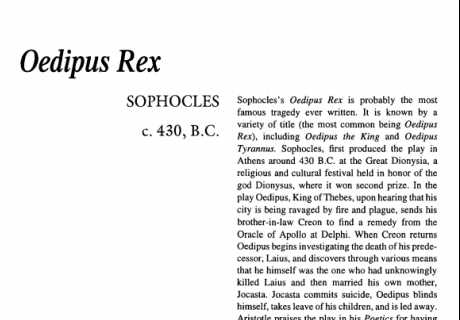 نقد نمایشنامه Oedipus Rex by Oedipus