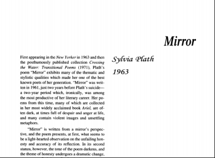 نقد شعر Mirror by Sylvia Plath