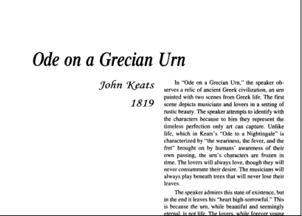 نقد شعر Ode on a Grecian Urn by John Keats