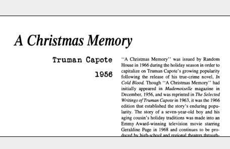 نقد داستان کوتاه A Christmas Memory by Truman Capote