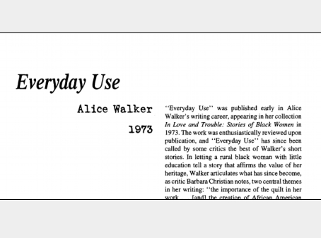 نقد داستان کوتاه Everyday Use by Alice Walker