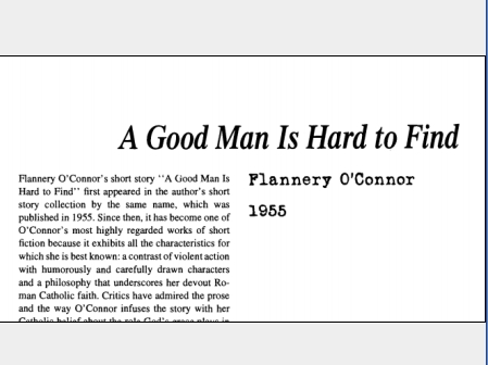 نقد داستان کوتاه A Good Man Is Hard to Find by Flannery OConnor