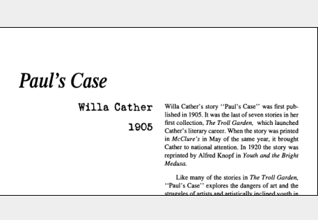 نقد داستان کوتاه Pauls Case by Willa Cather