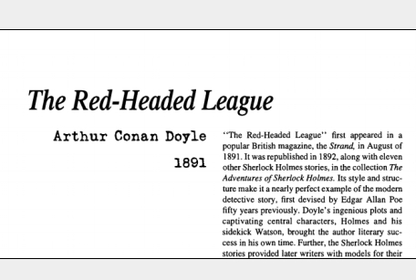 نقد داستان کوتاه The Red-Headed League by Arthur Conan Doyle