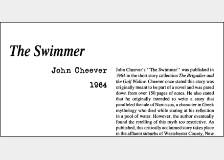 نقد داستان کوتاه The Swimmer by John Cheever