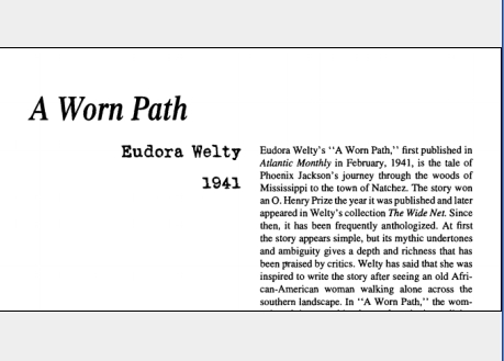 نقد داستان کوتاه A Worn Path by Eudora Welty
