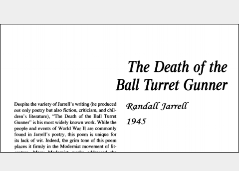 نقد شعر The Death of the Ball Turret Gunner by Randall Jarrell