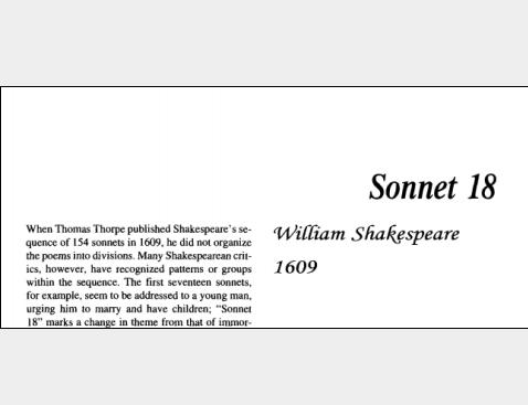 نقد شعر Sonnet 18 by William Shakespeare