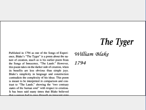 نقد شعر The Tyger by William Blake