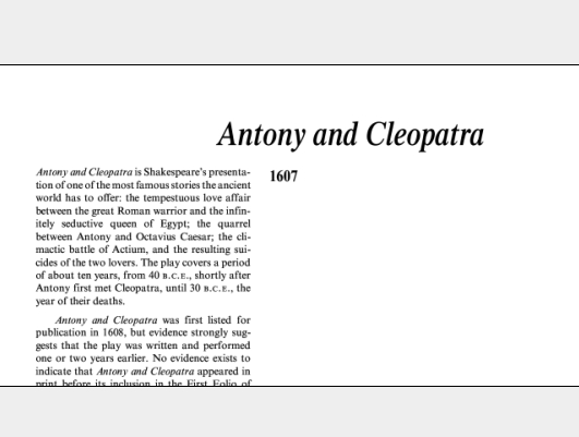 نقد نمایشنامه Antony and Cleopatra by William Shakespeare