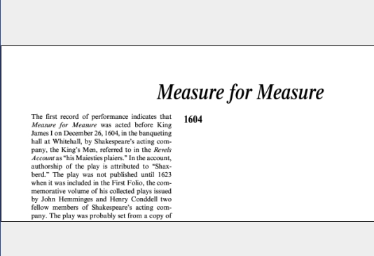 نقد نمایشنامه Measure for Measure by William Shakespeare