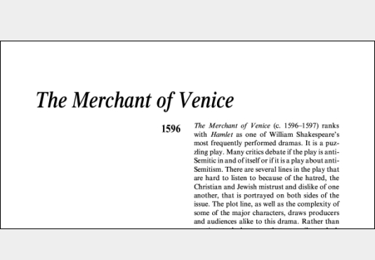 نقد نمایشنامه The Merchant of Venice by William Shakespeare