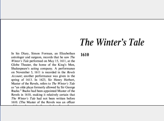 نقد نمایشنامه The Winter’s Tale by William Shakespeare
