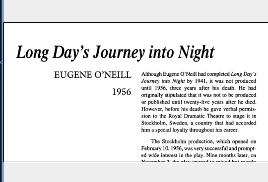 نقد نمایشنامه Long Days Journey into Night by Eugene ONeill