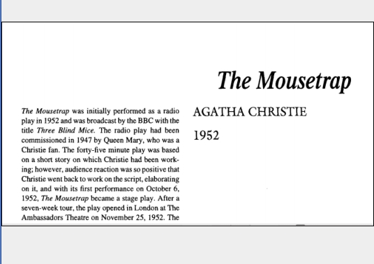 نقد نمایشنامه The Mousetrap by Agatha Christie