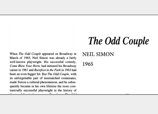 نقد نمایشنامه The Odd Couple by Neil Simon
