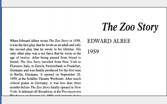 نقد نمایشنامه The Zoo Story by Edward Albee