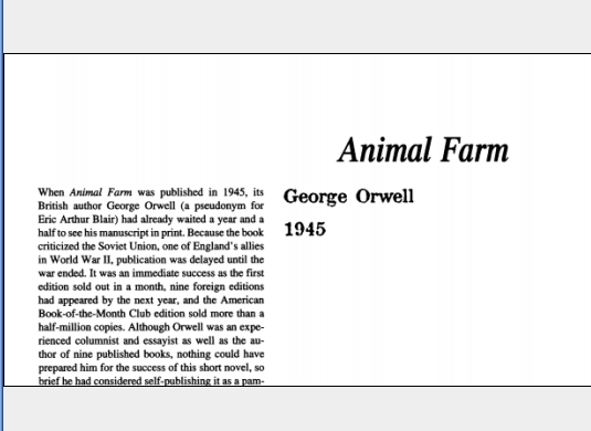 نقد رمان Animal Farm by George Orwell
