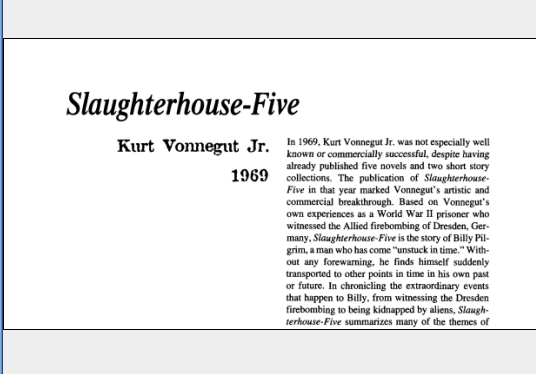نقد رمان Slaughterhouse-Five by ‎Kurt Vonnegut
