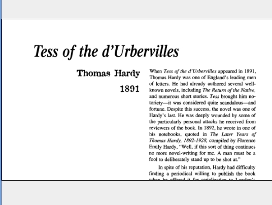 نقد رمان Tess of the d\Urbervilles by Thomas Hardy