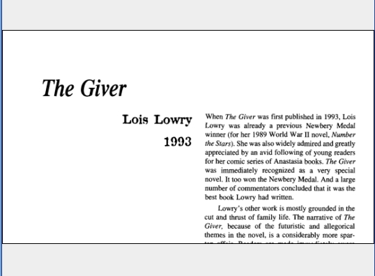 نقد رمان The Giver by Lois Lowry