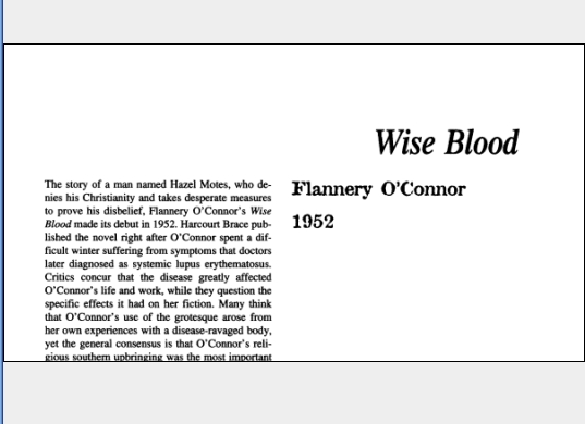 نقد رمان Wise Blood by Flannery OConnor