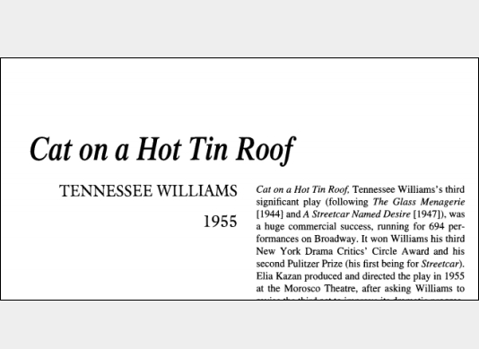 نقد نمایشنامه Cat on a Hot Tin Roof by Tennessee Williams