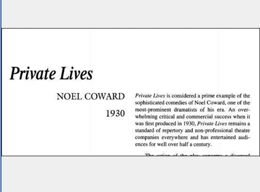 نقد نمایشنامه Private Lives by Noël Coward