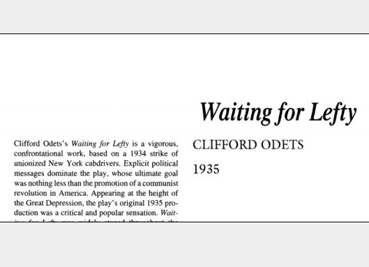 نقد نمایشنامه Waiting for Lefty by Clifford Odets