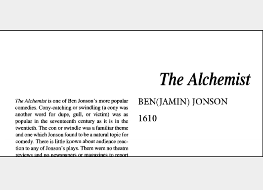 نقد نمایشنامه The Alchemist by Ben Jonson
