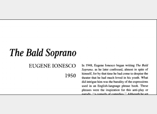 نقد نمایشنامه Bald Soprano by Eugene Ionesco